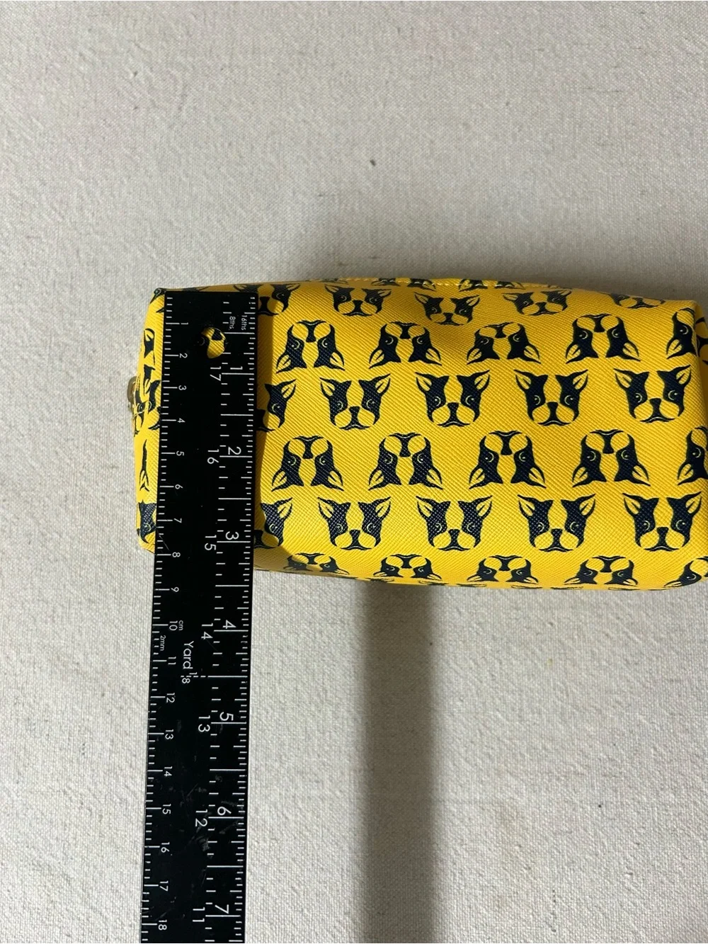 Dabney Lee Cosmetic Bag Yellow Black French Bulldog/Boston Terrier